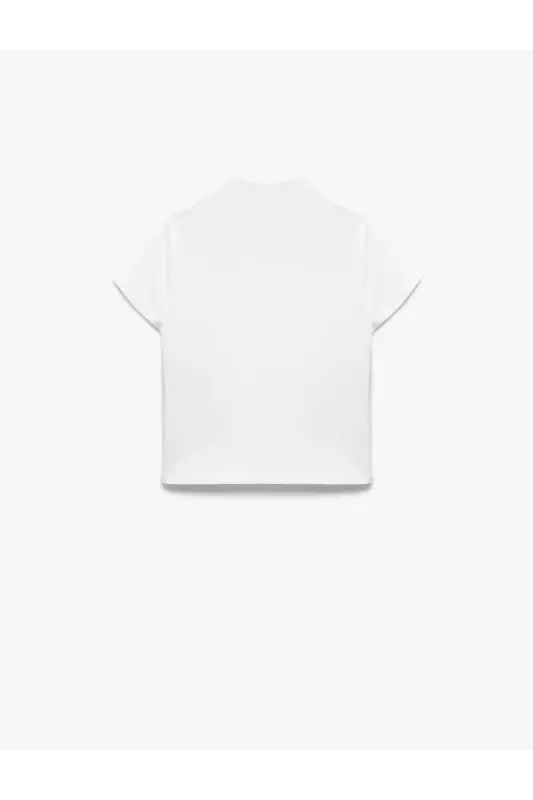 Pamuklu Slim Fit Kısa Kollu Dik Yaka Tişört - 1