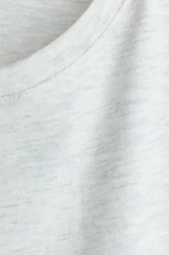 Pamuklu Tişört - Açık gri kırçıllı - H&M (1)