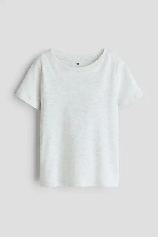 Pamuklu Tişört-Açık gri kırçıllı - H&M