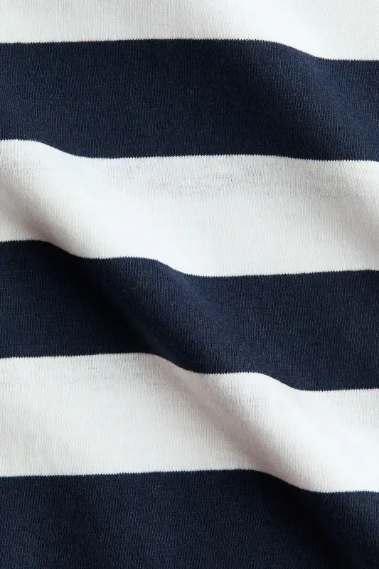 Pamuklu Tişört-Lacivert/Beyaz çizgili - 2