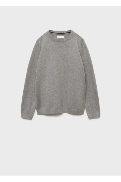 Pamuklu Triko Kazak-Orta Kırçıllı Gri - 3