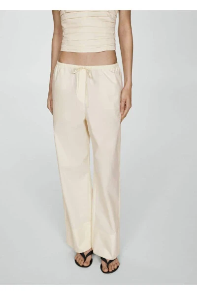 Pamuklu Wideleg pantolon - 3