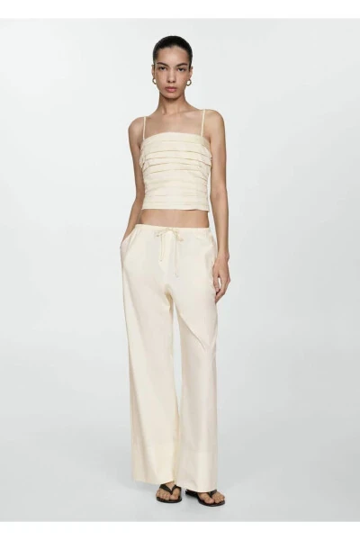 Pamuklu Wideleg pantolon - 4