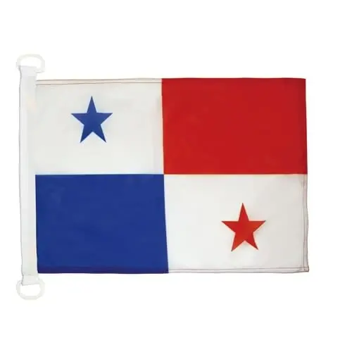 Panama NAUTICAL Flag 18'' x 12'' - Panamanian flags 30 x 45 cm. - Banner 12x18 in for boat - AZ FLAG - AZ FLAG