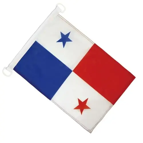 Panama NAUTICAL Flag 18'' x 12'' - Panamanian flags 30 x 45 cm. - Banner 12x18 in for boat - AZ FLAG - AZ FLAG (1)
