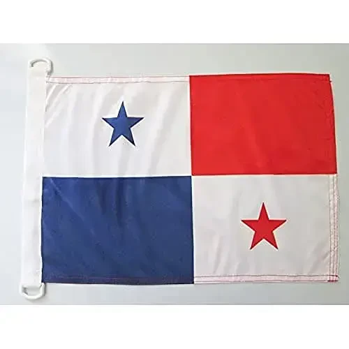 Panama NAUTICAL Flag 18'' x 12'' - Panamanian flags 30 x 45 cm. - Banner 12x18 in for boat - AZ FLAG - 1
