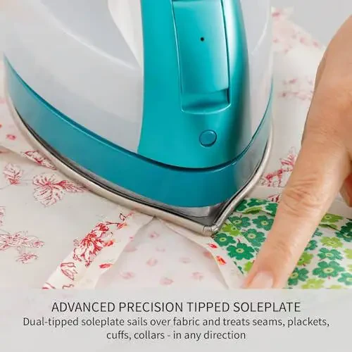 Panasonic Cordless Iron, Portable 360-Degree Freestyle Dry/Steam Iron with Precision Tips and Stainless Steel Soleplate, Anti-Calc and Anti-Drip, Power Base and Carrying/Storage - NI-QL1000G (Teal) - 3