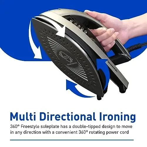 Panasonic NI-W810CS Multi-Directional Steam/Dry Iron with Ceramic Soleplate, MEDIUM, Black - 3