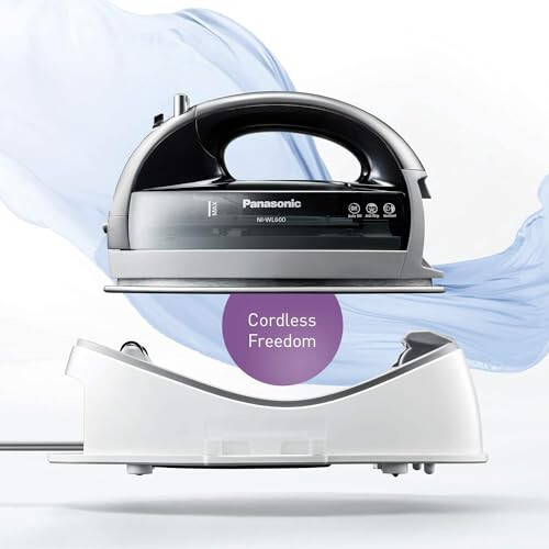 Panasonic NI-WL600 Cordless, Portable 1500W Contoured Multi-Directional Steam/Dry Iron, Stainless Steel Soleplate, Power Base and Carrying/Storage Case, Silver - 2