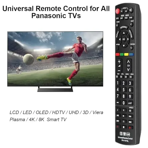 Panasonic TV pulti o‘rnini bosuvchi, barcha Panasonic LED/LCD/Viera Link/HDTV/ 3D Smart televizorlariga mos keladi - 3