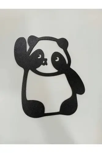 Panda 3-Piece Wall Decor Black Wood - 1