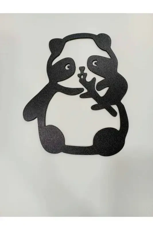 Panda 3-Piece Wall Decor Black Wood - 3