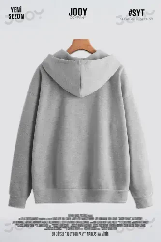 Panda Print Gray Seasonal Zippered Hooded Fleece Cardigan Jacket-GRAY8 - JOOY COMPANY (1)