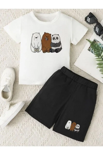 Panda Printed Girls/Boys Shorts Set - AMAZON EV (1)