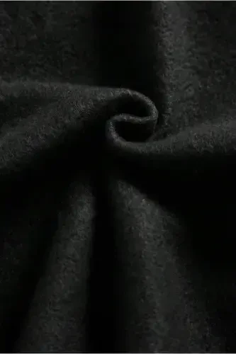 Панда с принтом, черная сезонная флисовая куртка на молнии с капюшоном - SİYAH8 - 3