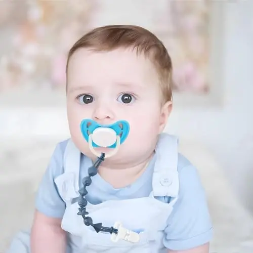 PandaEar 8 Pack Baby Toy Straps & Silicone Pacifier Clips, Dinosaur Silicone Pacifier Teether Harness Straps and Pacifier Holder Clips with One Piece Design for Baby Boys & Girls - 4