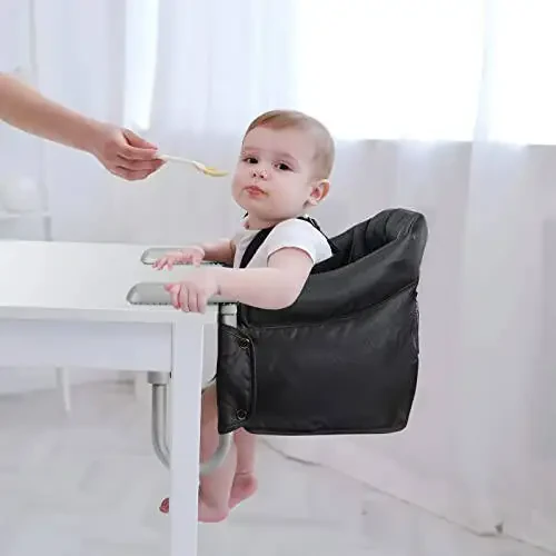 PandaEar Hook On High Chair| Portable Baby Travel Chair| Clip On Booster Seat for Dining (Black) - 33