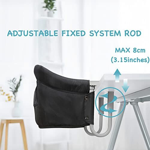 PandaEar Hook On High Chair| Portable Baby Travel Chair| Clip On Booster Seat for Dining (Black) - 10