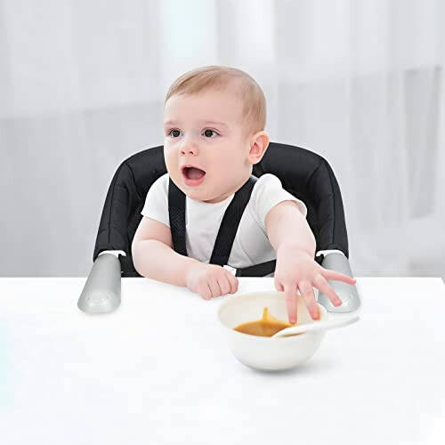 PandaEar Hook On High Chair | Baby Portable High Chair for Travel | Table High Chair Clip On Baby Eating Chair Booster Seat for Dining (Black) - 46