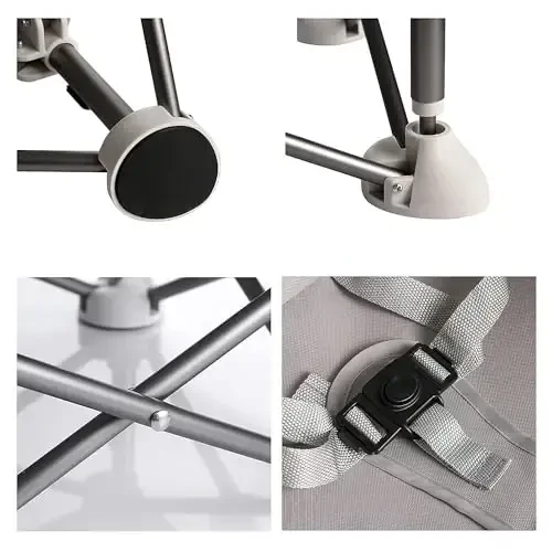 PandaEar Portable Baby Seat Travel| Ichki/tashqi foydalanish uchun tasmali ixcham buklama | Camping, plyaj, maysazor uchun ajoyib | Go'daklar, bolalar, o'g'il bolalar, qizlar (qora) - 6