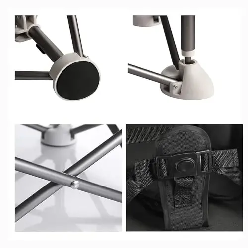 PandaEar Portable Baby Seat Travel| Ichki/tashqi foydalanish uchun tasmali ixcham buklama | Camping, plyaj, maysazor uchun ajoyib | Go'daklar, bolalar, o'g'il bolalar, qizlar (qora) - 4