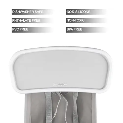 PandaEar Portable Baby Seat Travel| Compact Fold with Straps for Indoor/Outdoor Use| Great for Camping, Beach, Lawn |Toddlers, Kids, Boys, Girls (Grey with Placemat) - 6