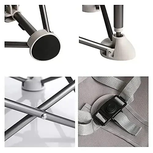 PandaEar Portable Baby Seat Travel| Compact Fold with Straps for Indoor/Outdoor Use| Great for Camping, Beach, Lawn |Toddlers, Kids, Boys, Girls (Without Placemat, White) - 3