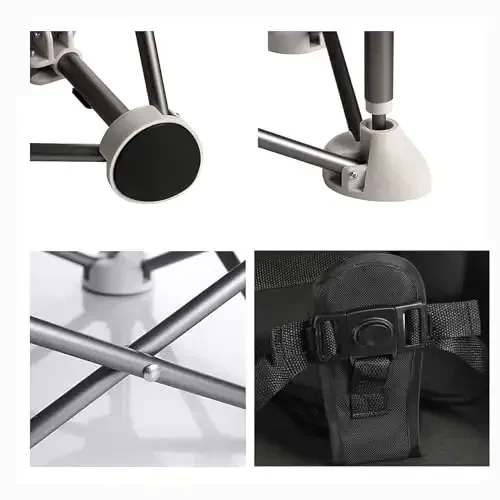 PandaEar Portable Baby Seat Travel| Compact Fold with Straps for Indoor/Outdoor Use| Great for Camping, Beach, Lawn |Toddlers, Kids, Boys, Girls (Black) - 4