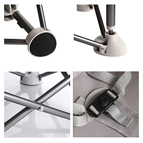 PandaEar Portable Travel Booster Seat with Tray| Folding Baby Seat Booster High Chair for Dining Table| Compact Camping Chair for Lawn, Beach Indoor/Outdoor Use| Toddlers, Kids (Pink) - 17