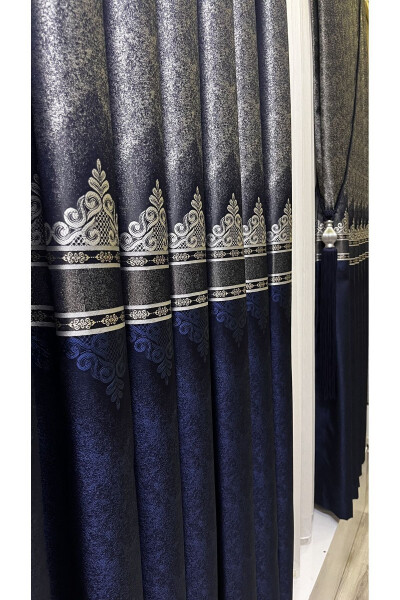 Panel Backdrop Curtain Navy Silver (Single Wing) - 3