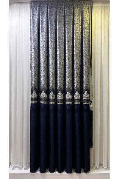 Panel Backdrop Curtain Navy Silver (Single Wing) - 8