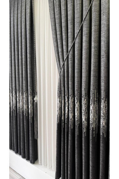 Panel Background Curtain Anthracite Silver (Single Wing) - 10