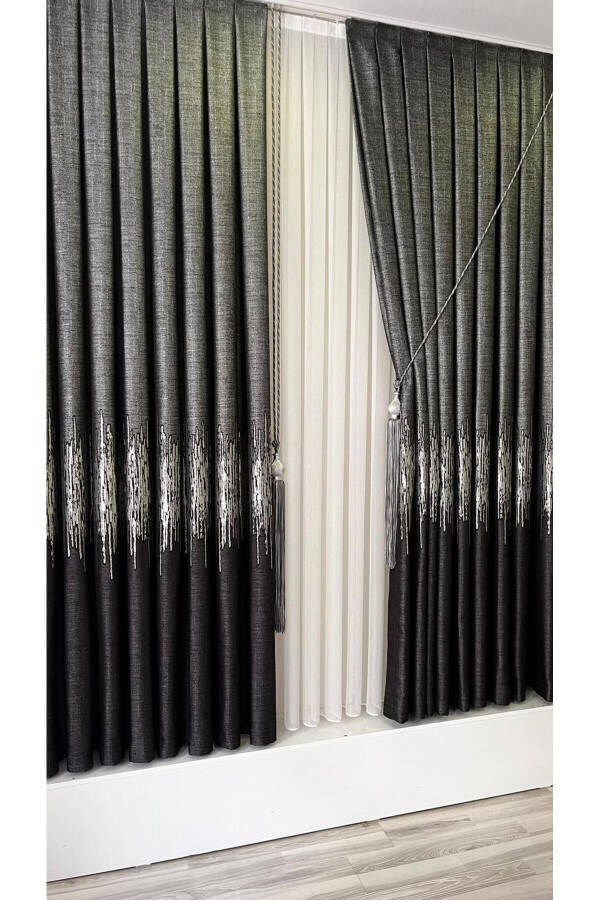 Panel Background Curtain Anthracite Silver (Single Wing) - 11