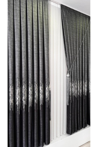 Panel Background Curtain Anthracite Silver (Single Wing) - 14