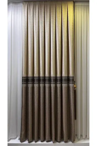 Panel Background Curtain Cream Cappuccino (Single Wing)-Cream Cappuccino - 1