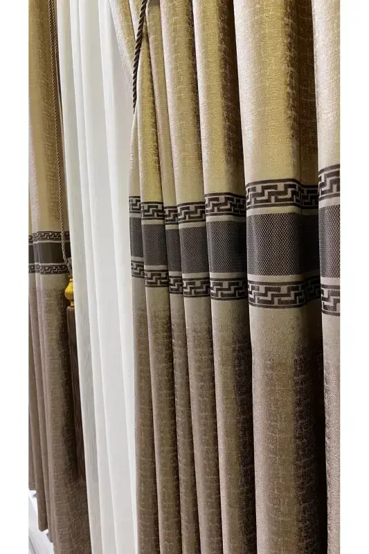 Panel Background Curtain Cream Cappuccino (Single Wing)-Cream Cappuccino - 2