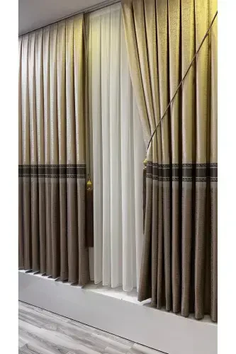Panel Background Curtain Cream Cappuccino (Single Wing)-Cream Cappuccino - 3