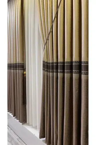 Panel Background Curtain Cream Cappuccino (Single Wing)-Cream Cappuccino - 5