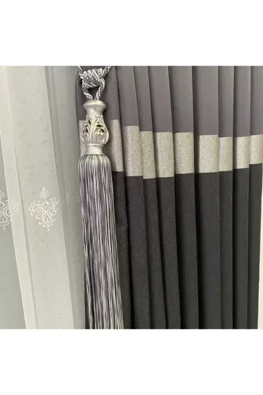 Panel Background Curtain Dark Gray Anthracite (Single Wing)-Dark Gray Anthracite - FON DÜNYASI