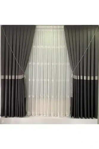 Panel Background Curtain Dark Gray Anthracite (Single Wing)-Dark Gray Anthracite - FON DÜNYASI (1)