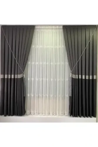Panel Background Curtain Dark Gray Anthracite (Single Wing)-Dark Gray Anthracite - 4