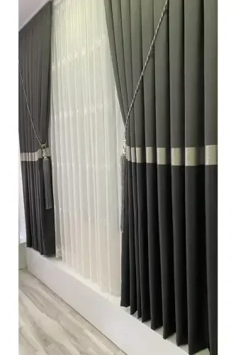 Panel Background Curtain Dark Gray Anthracite (Single Wing)-Dark Gray Anthracite - 6