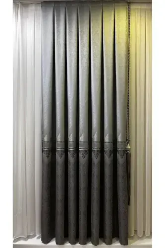 Panel Background Curtain Gray Anthracite (Single Panel)-Gray Anthracite - 1