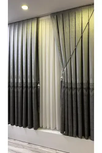 Panel Background Curtain Gray Anthracite (Single Panel)-Gray Anthracite - 5