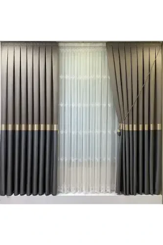 Panel Background Curtain Latte Light Anthracite (single Wing)-Latte Light Anthracite - 1