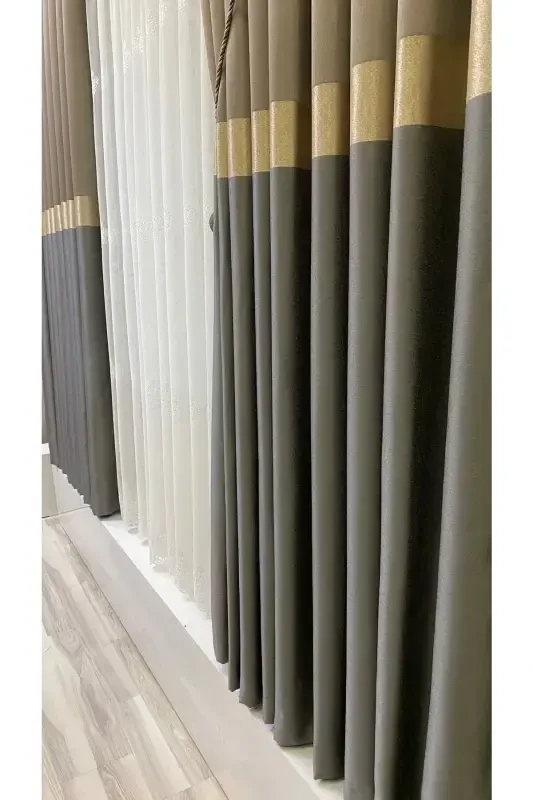 Panel Background Curtain Latte Light Anthracite (single Wing)-Latte Light Anthracite - 4