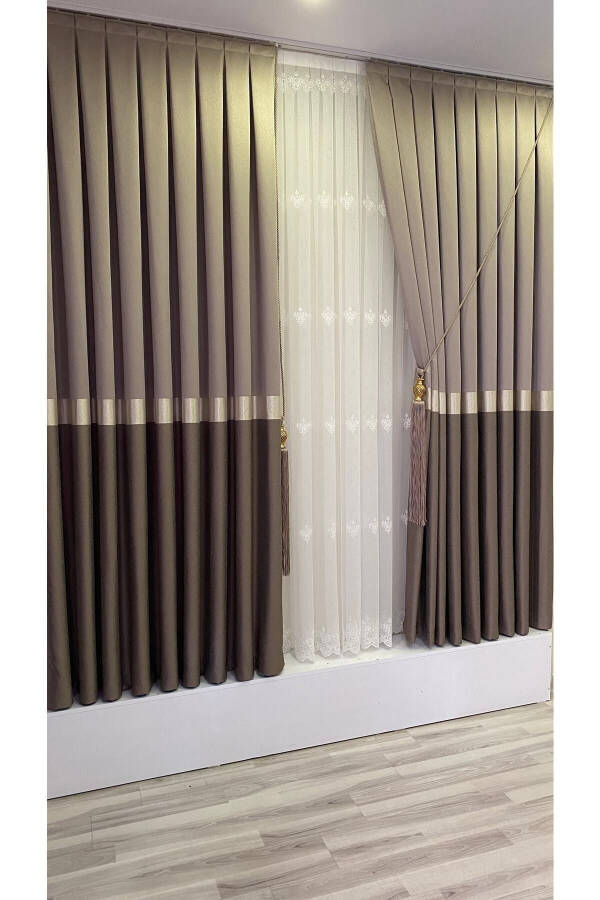 Panel Curtain Cappuccino Ecru (Single Panel) - 3