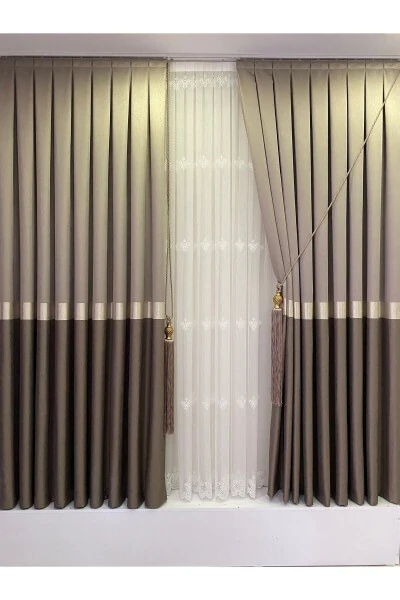 Panel Curtain Cappuccino Ecru (Single Panel) - Modazone