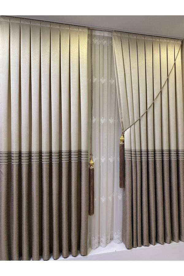 Panel Curtain Cream Cappuccino (single Wing) - 2