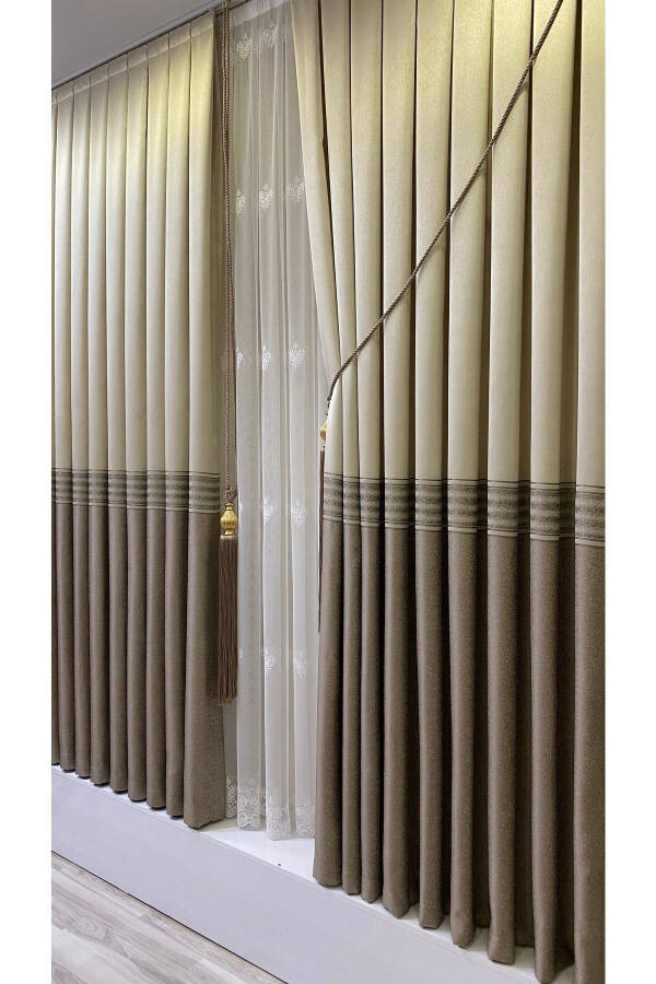 Panel Curtain Cream Cappuccino (single Wing) - 3